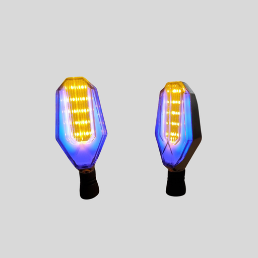 [D-128P-YA] DIRECCIONAL PLATA LED  AMARILLO/ AZUL12V