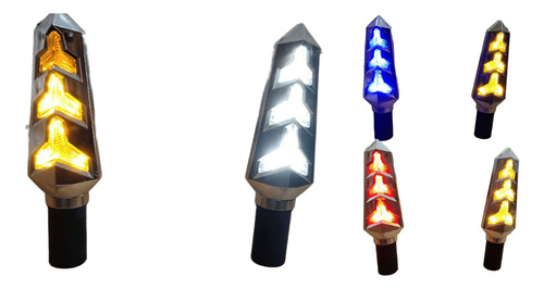 [D-150P-YB] DIRECCIONAL PLATA LED AMARILLO/BLANCO 12V