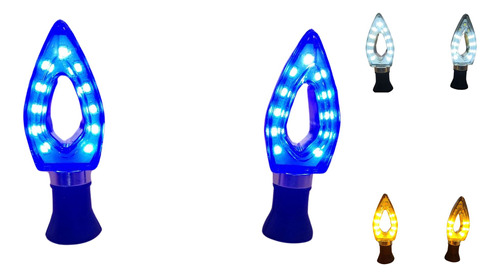 [D-139P-A] DIRECCIONAL PLATA LED AZUL12V