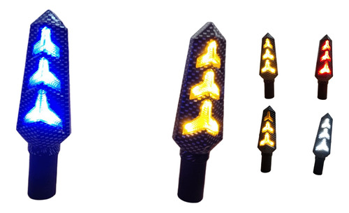 [D-150S-YA] DIRECCIONAL SERPIENTE LED AMARILLO /AZUL 12V