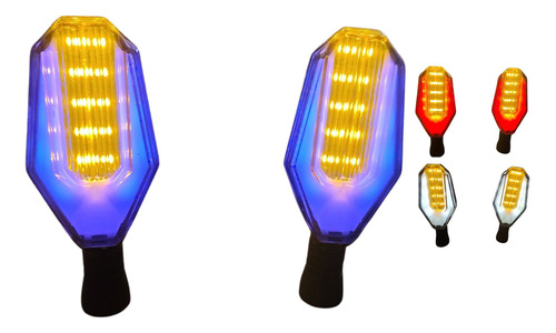 [D-128S-YA] DIRECCIONAL SERPIENTE LED AMARILLO/ AZUL 12V