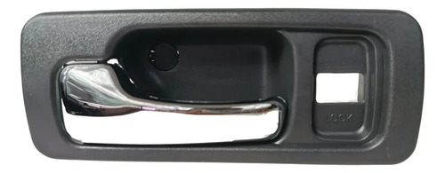 [012-1301-91] MANIJA INTERIOR HD ACCORD 4P SEDAN 90-93  CON HOYO PARA SEGURO GRIS/CROMO PLASTICO HUSHAN Izquierdo Delantera  