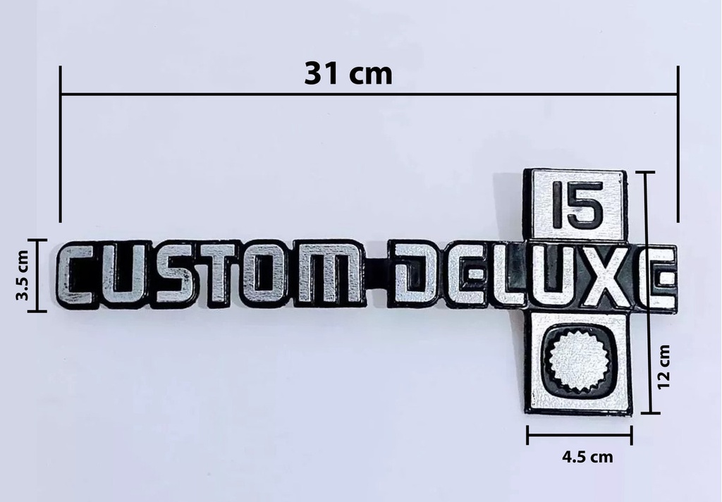 Emblema Letrero Delantero Chevrolet Custom Deluxe 15 Cromo