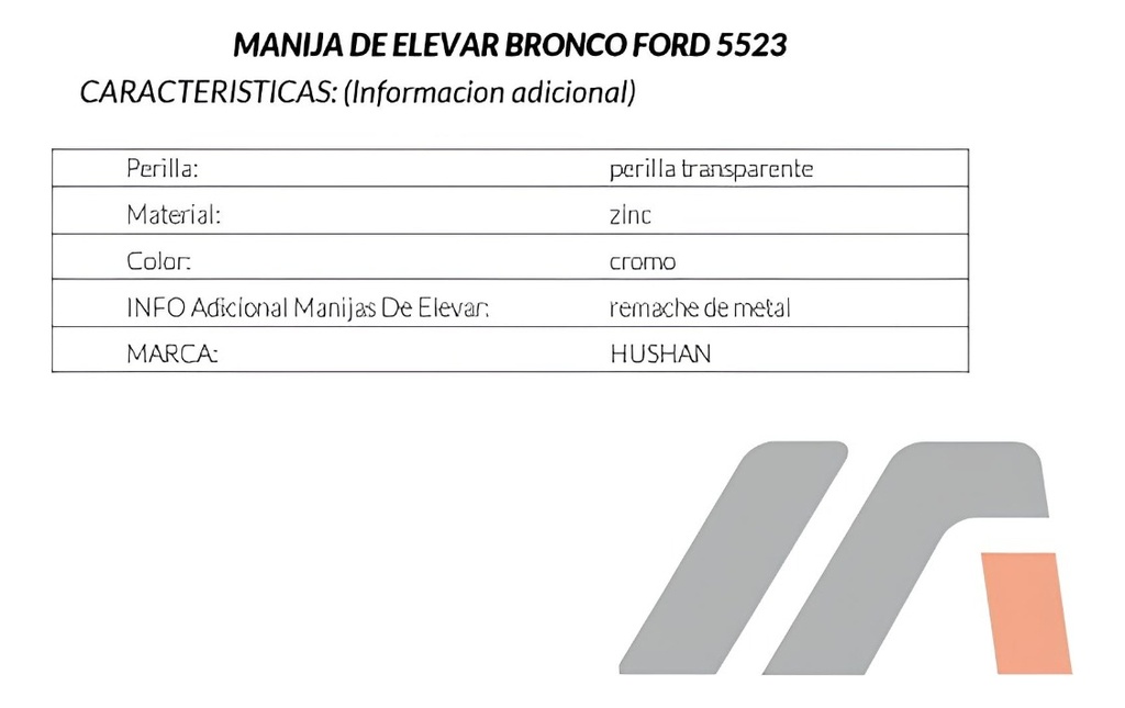 Manija Elevador Fd F-150/f-250 73-86/bro