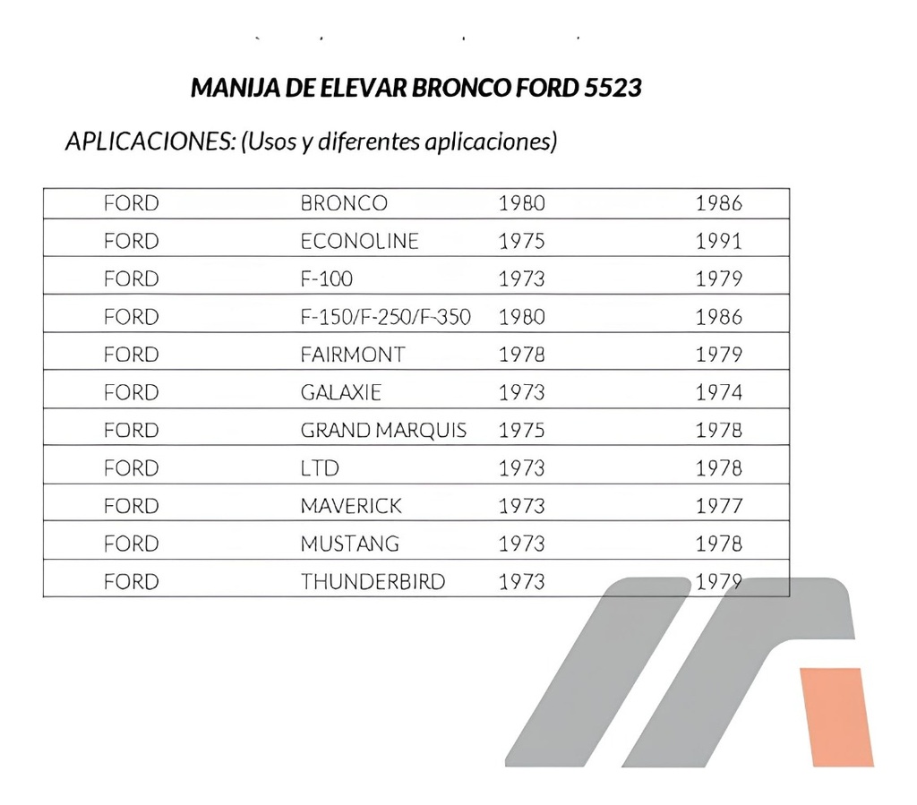 Manija Elevador Fd F-150/f-250 73-86/bro