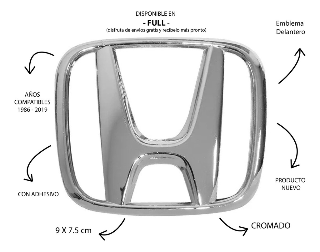 Emblema Logo Delant Accord 9 Cm C/adhes