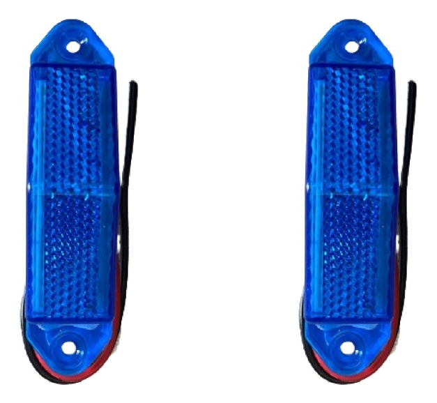 Plafón Estribo Sellado 6 Led Gel Estrobo 3.5x.6  Azul 12-24v