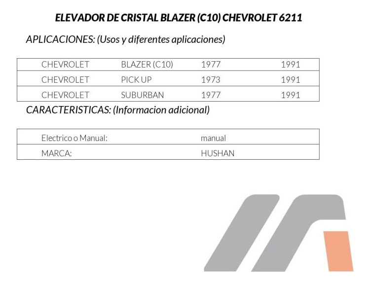 Elevador Cristal Cv Cheyenne/custom/subu