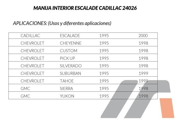 Manija Interior Cv Cheyenne/custom/sierr