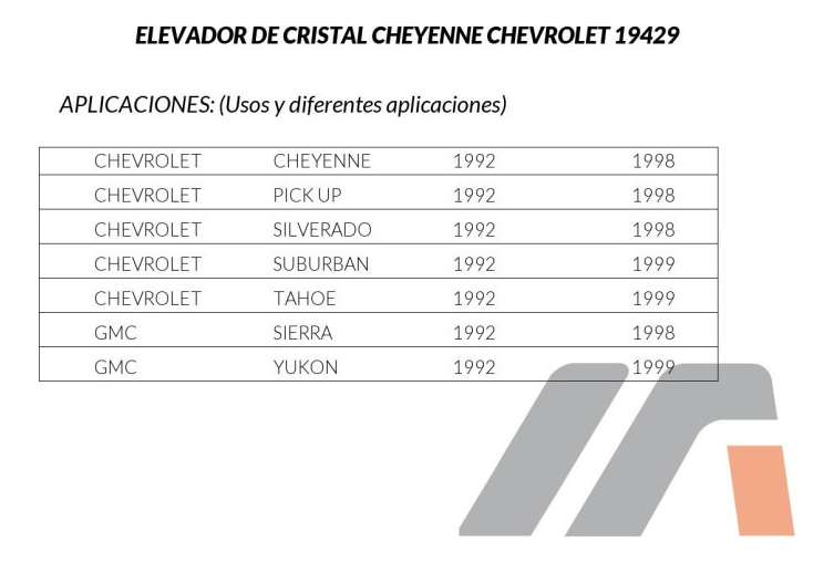 Elevador Cristal Cv Cheyenne/sierra Dela