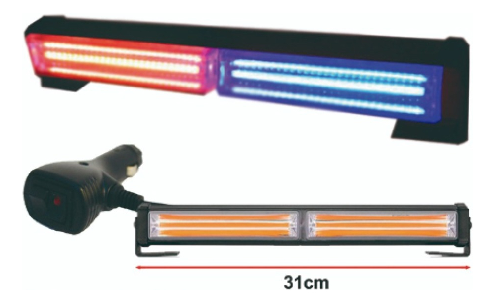 Torreta Led Cob 2 Modulos 5 X 1.5  Rojo/ Azul  12-24v