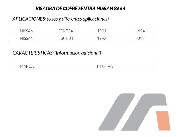 Bisagra Cofre Ns Tsuru Iii 92-16 Der