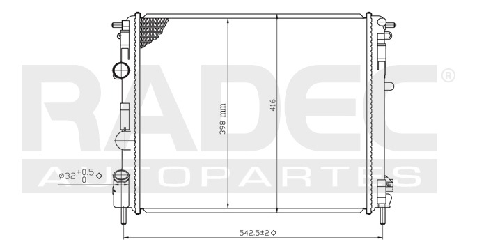 Radiador Renault Kangoo 1998 1999 2000 2...2008 2009 2010