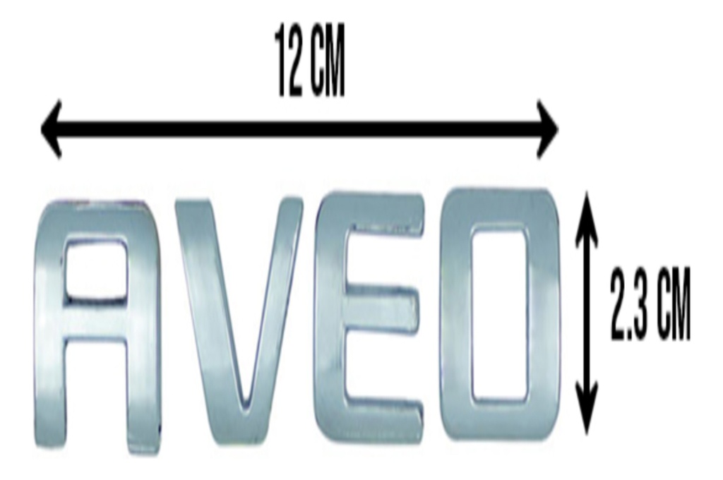 Emblema Letras Aveo Cromo 12x2.3cm
