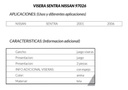 Visera Ns Sentra 01-06 Juego Viseras 2pzs C/espejo Tela