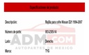 Rejilla Para Cofre Nissan D21 1994-2007