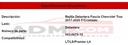 Rejilla Fascia Delantera Chev Trax 2017-2020 F/croma
