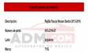 Rejilla Fascia Nissan Sentra 2013-2016