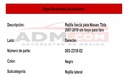 Rejilla Fascia Nissan Tiida 2007-2018 Sin Hoyo Para Faro
