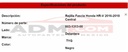 Rejilla Fascia Delantera Honda Hr-v 2016-2018 Central