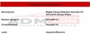 Rejilla Facia Delantera Hyundai I10 2012-2014 S/hoyo P/faro