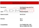 Amortiguador De Cofre Ford Taurus 2000-2007/ Sable 2000-2005