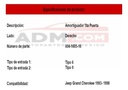 Amortiguador 5ta Puerta Jeep Grand Cherokee 1993-1998