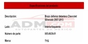 Brazo Defensa Delantera Chevrolet Silverado 2007-2013
