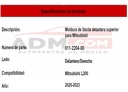 Moldura Fascia Delantera Superior Mitsubishi L200 2020-2023
