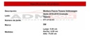 Moldura Fascia Trasera Volkswagen Vento 2016-2019 Cromada