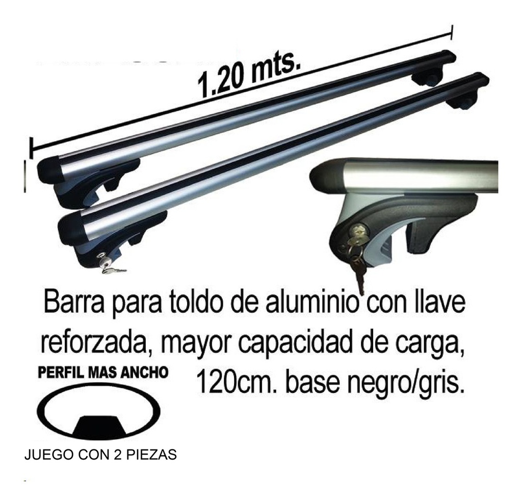 Barra Portaequipaje Toldo Gris 120 Cms 