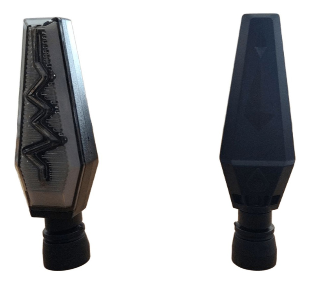 Direccional Leds Bi-color Moto Universal Base Negra