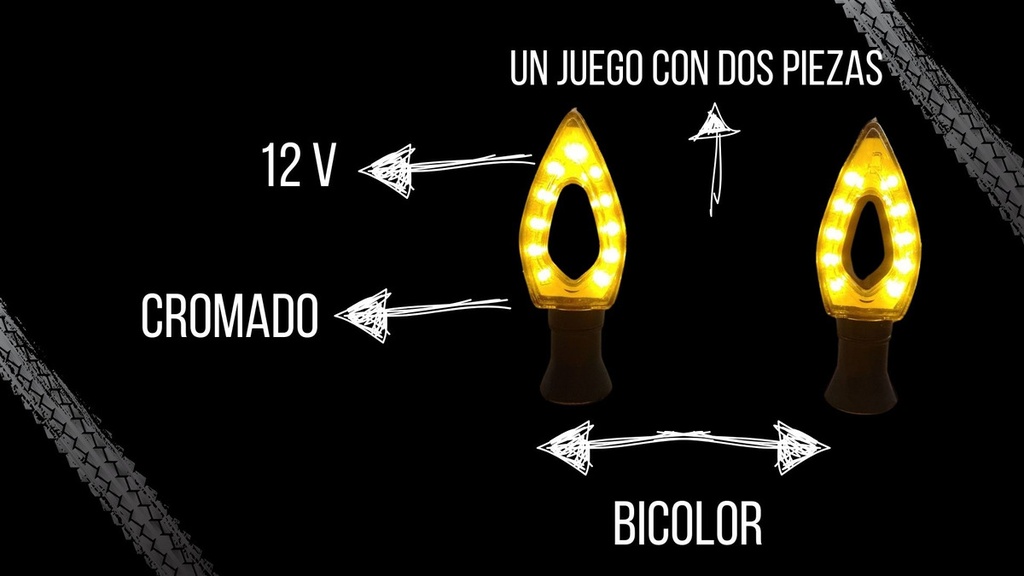Direccional Serpiente Led Moto Universal 2 Piezas