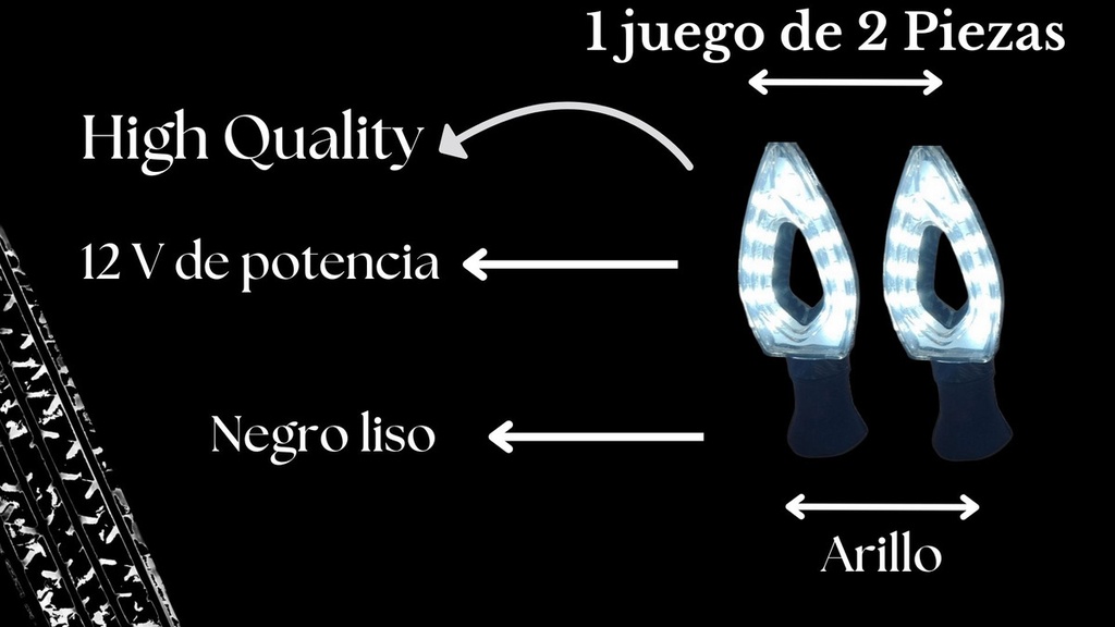 Direccional Serpiente Led Moto Universal 2 Piezas