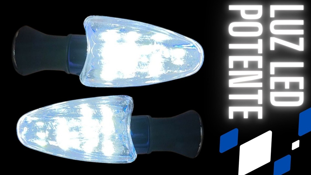 Direccional Led Cuerpo Blanco Moto Universal 2 Piezas