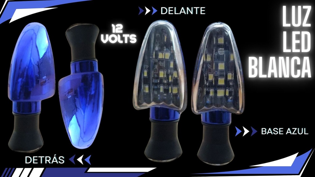 Direccional Led Cuerpo Blanco Moto Universal 2 Piezas