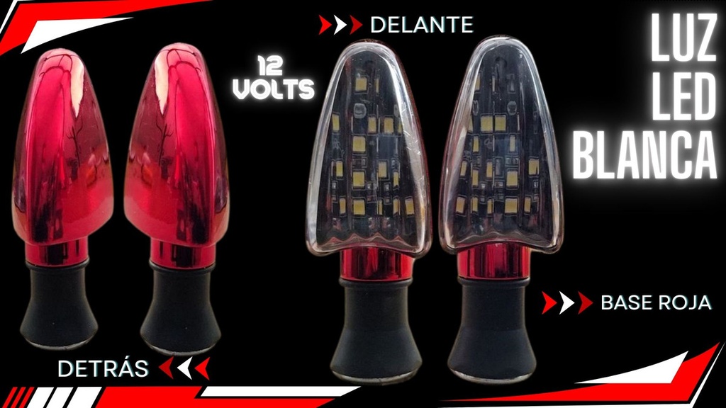 Direccional Led Cuerpo Blanco Moto Universal 2 Piezas