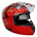 Casco Abatible Defe Dot Doble Mica Rojo Grande