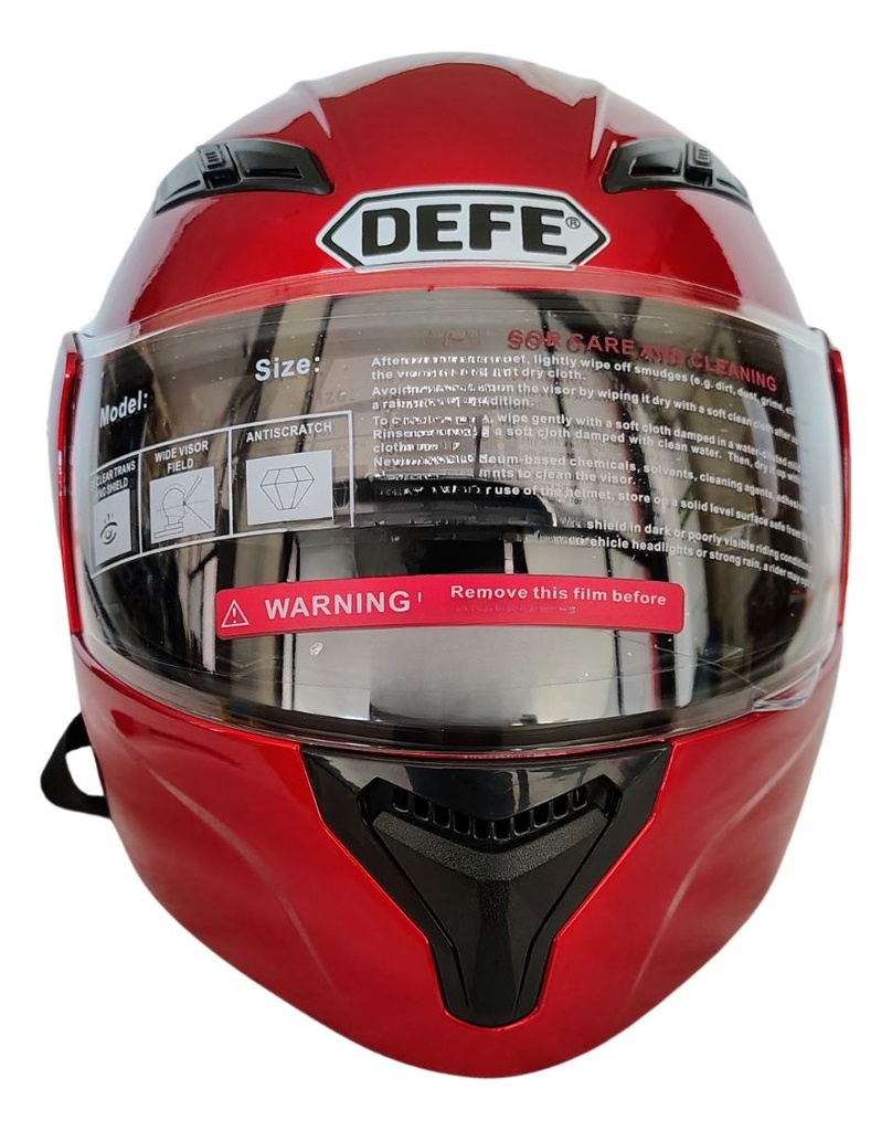 Casco Abatible Defe Dot Doble Mica Rojo Grande