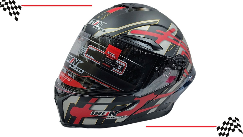 Casco Integral Iron Racing Visera Transparente Moto Dot