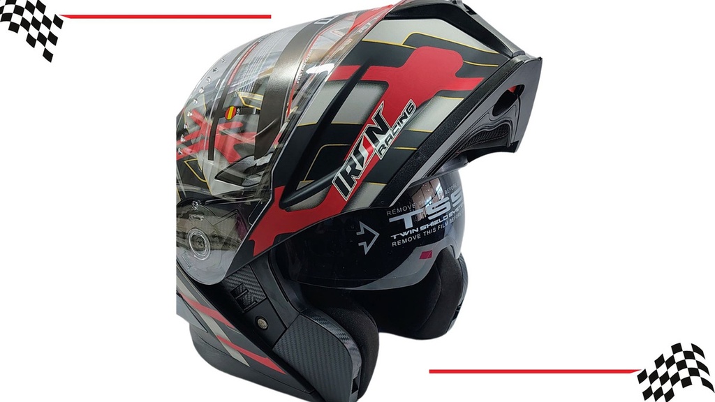 Casco Integral Iron Racing Visera Transparente Moto Dot
