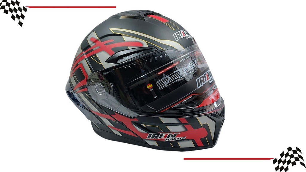 Casco Integral Iron Racing Visera Transparente Moto Dot