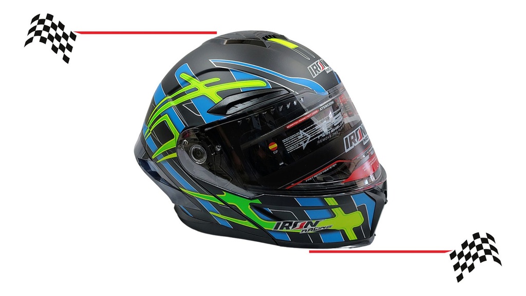 Casco Integral Iron Racing Visera Transparente Moto Dot