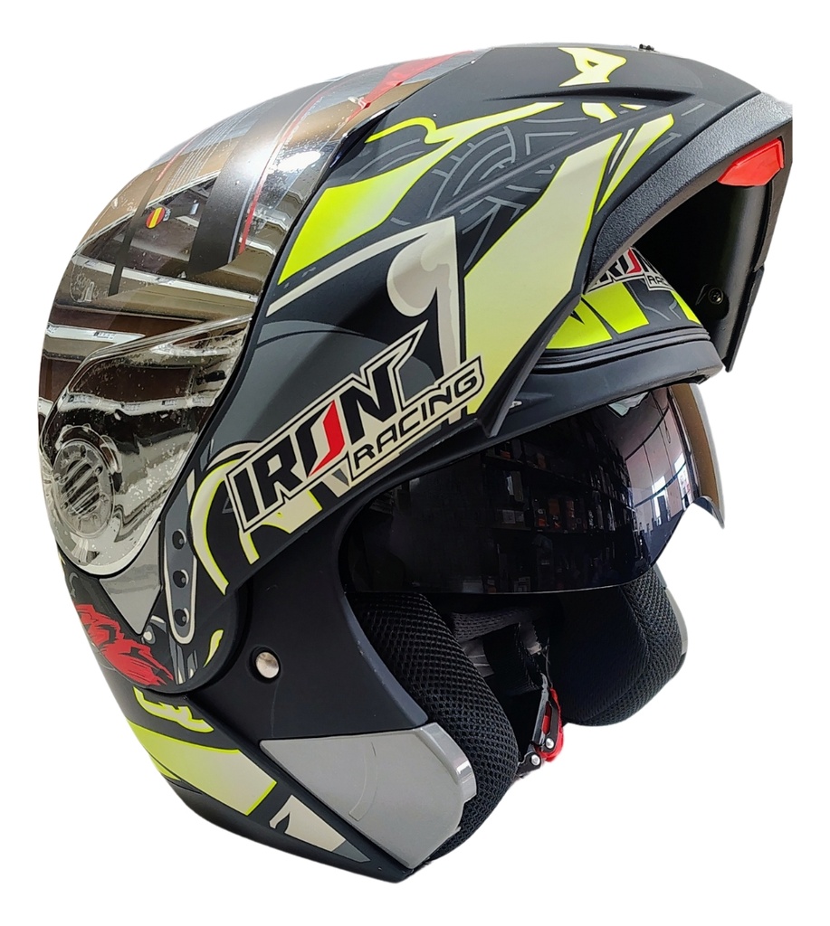 Casco Abatible Iron Racing Ir-105 Doble Mica Dot V