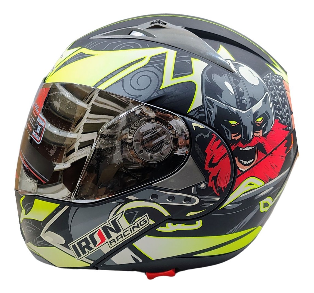 Casco Abatible Iron Racing Ir-105 Doble Mica Dot V
