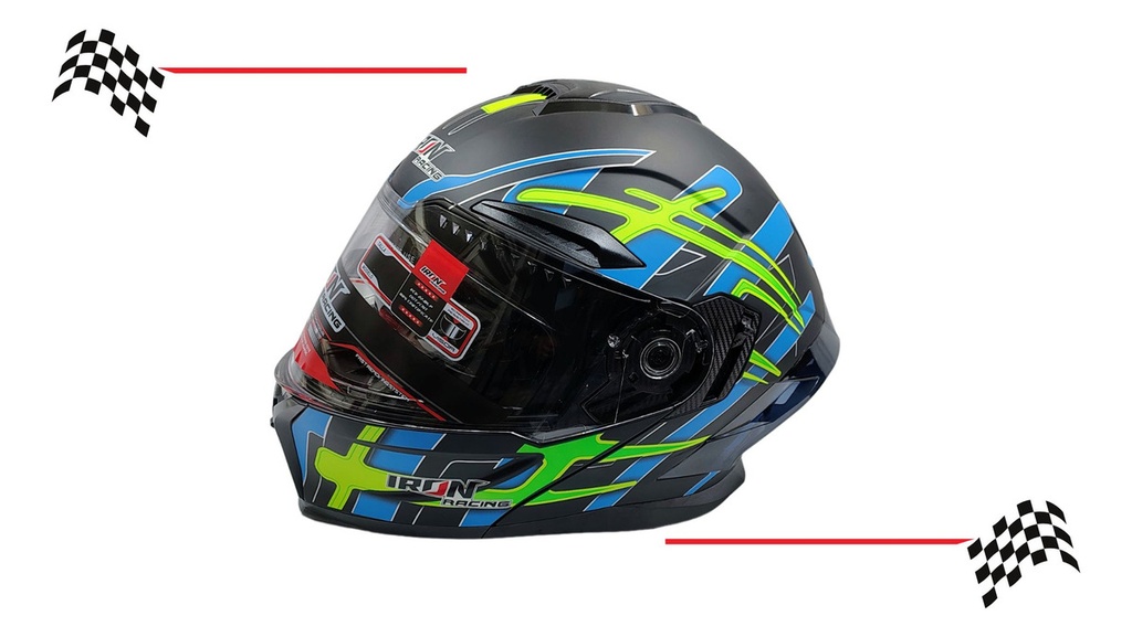 Casco Integral Iron Racing Visera Transparente Moto Dot