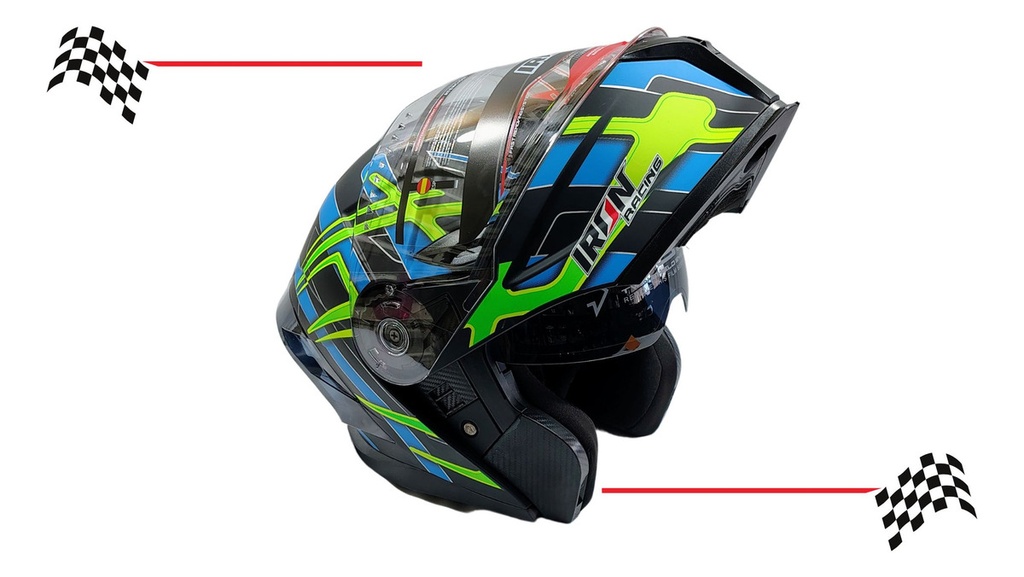 Casco Integral Iron Racing Visera Transparente Moto Dot