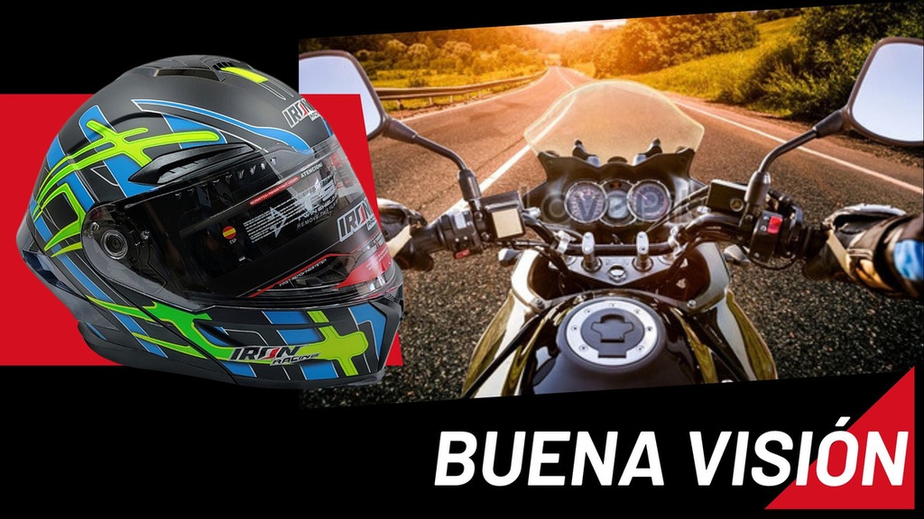 Casco Integral Iron Racing Visera Transparente Moto Dot