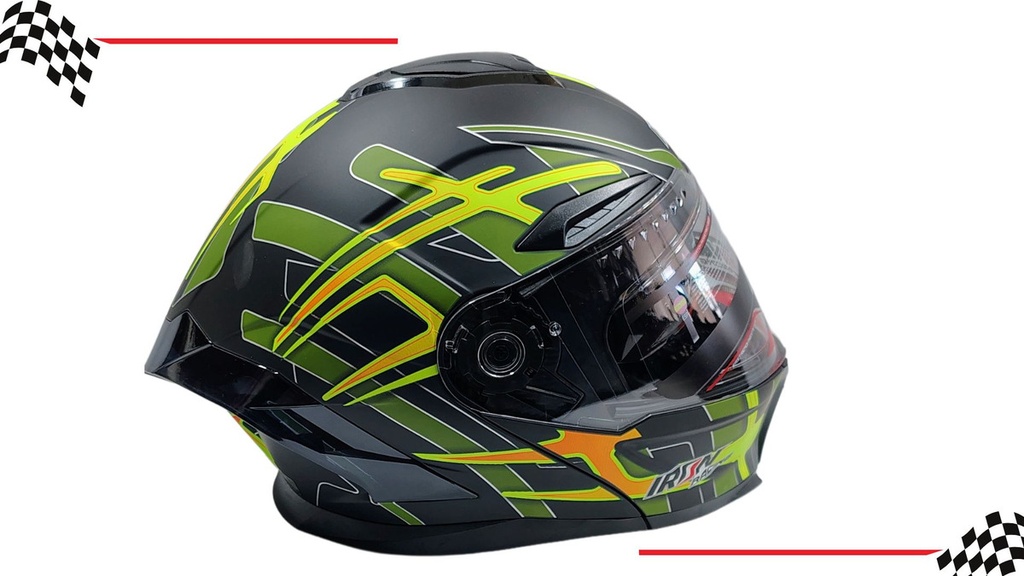 Casco Integral Iron Racing Visera Transparente Moto Dot