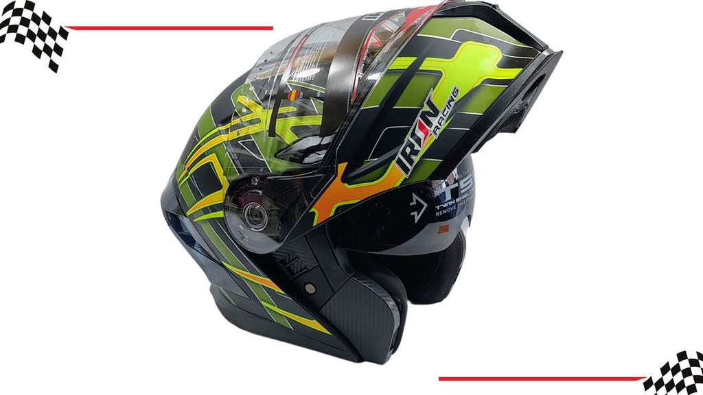 Casco Integral Iron Racing Visera Transparente Moto Dot